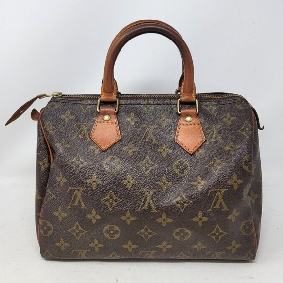 Louis Vuitton Speedy 25 Monogram Canvas Boston Hand Bag Authentic Vintage MI1901 - Picture 7 of 12